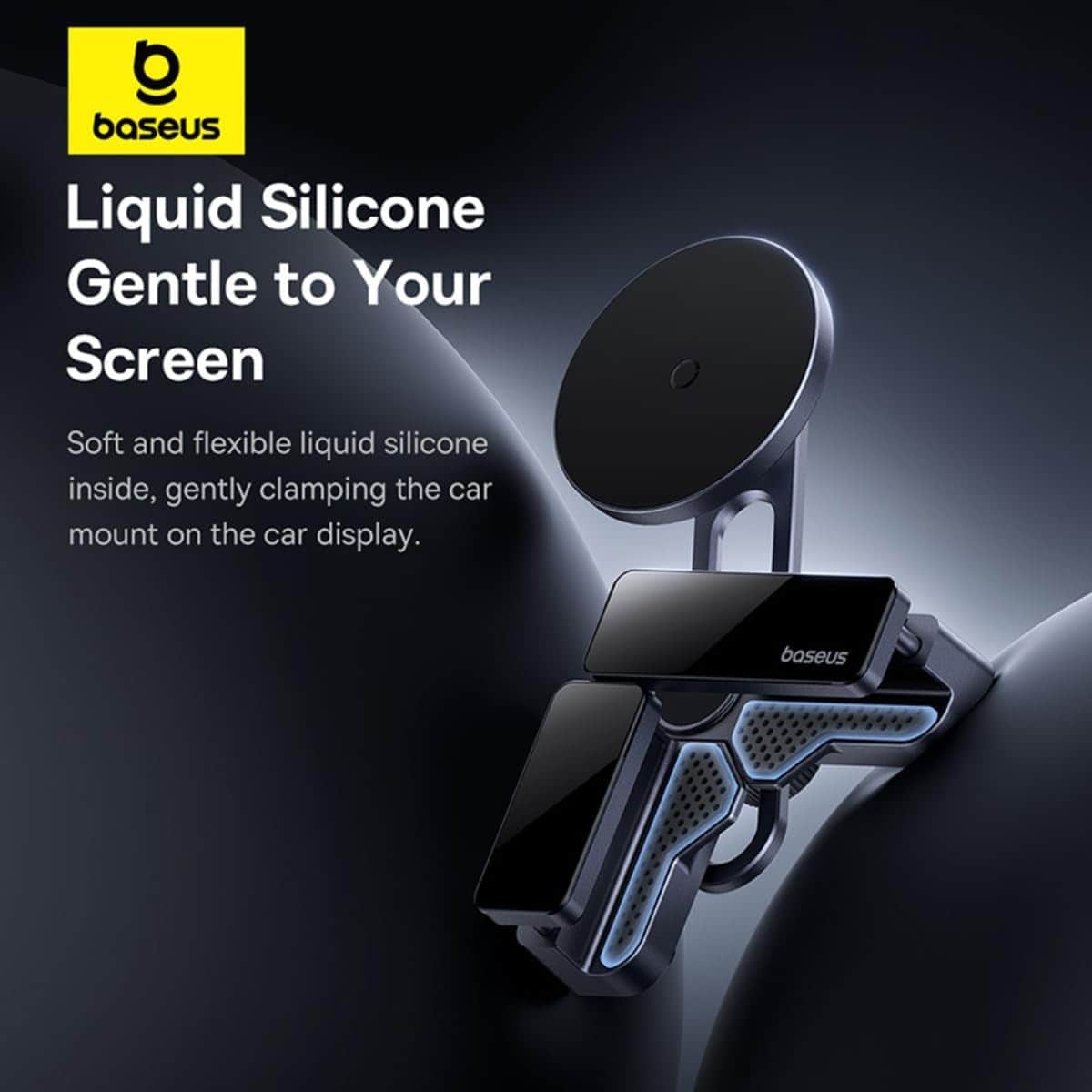 Baseus Grey MaxView Screen Magnetic Car Mount