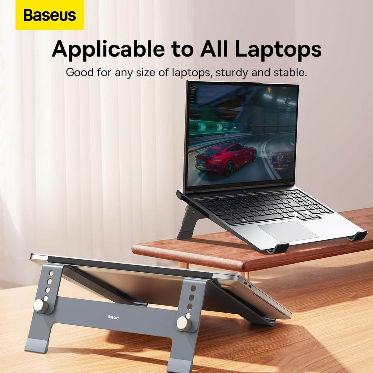 Baseus Grey UltraStable Series 4-Gear Adjustable Desktop & Laptop Stand