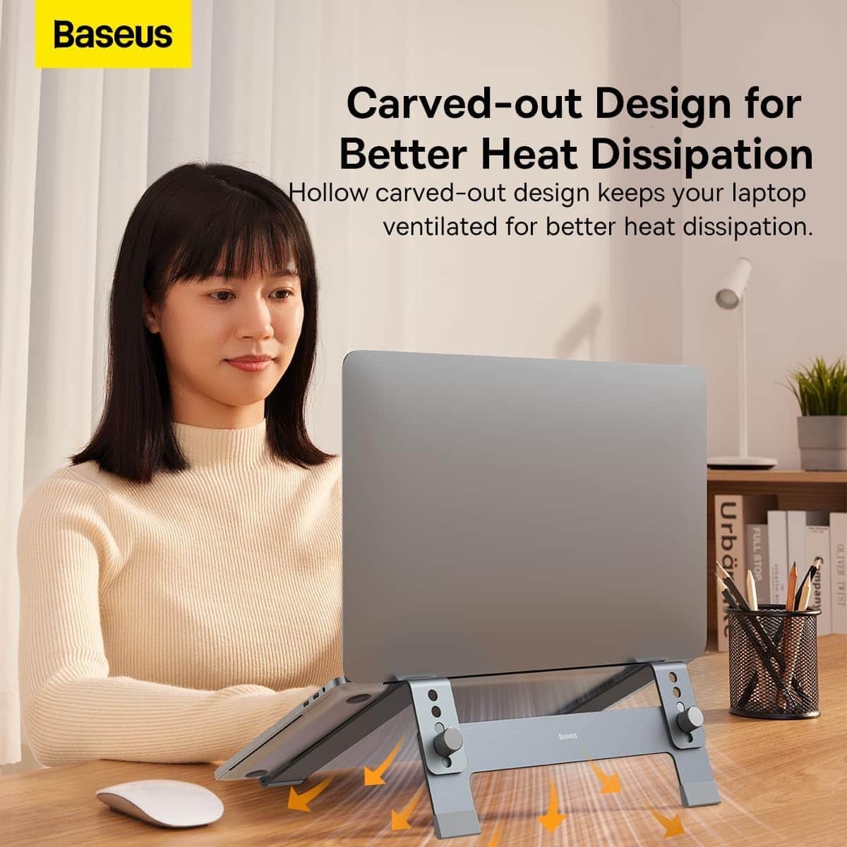 Baseus Grey UltraStable Series 4-Gear Adjustable Desktop & Laptop Stand
