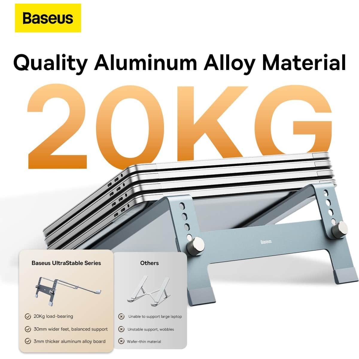 Baseus Grey UltraStable Series 4-Gear Adjustable Desktop & Laptop Stand