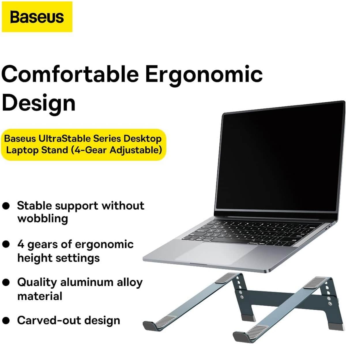 Baseus Grey UltraStable Series 4-Gear Adjustable Desktop & Laptop Stand