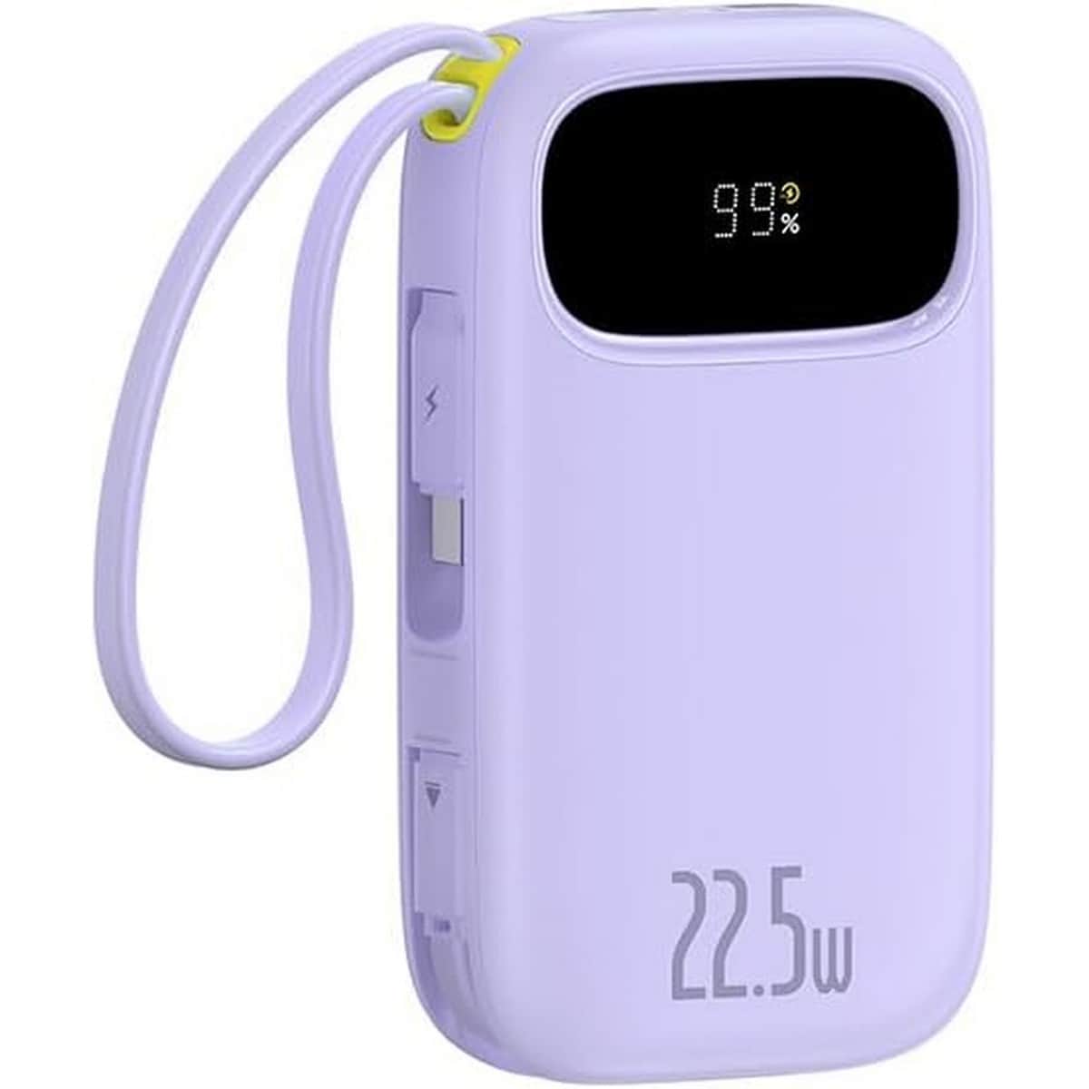 Baseus Purple EnerFill FC31 Digital Display 20000mAh 22.5W Built-In Dual Cables Power Bank
