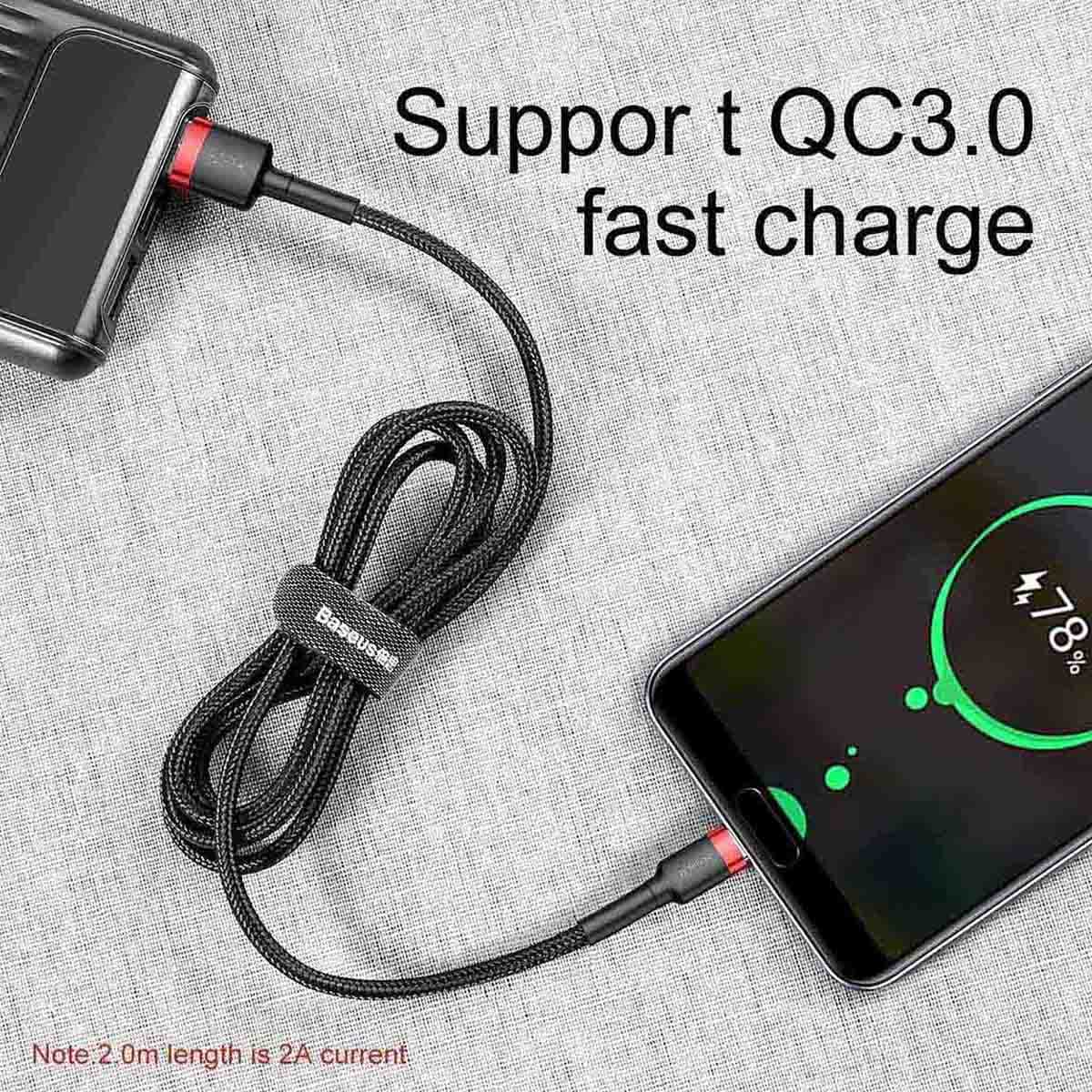 بيسوس كابل كافول USB-A إلى USB-C بقدرة 3A بطول 1 متر