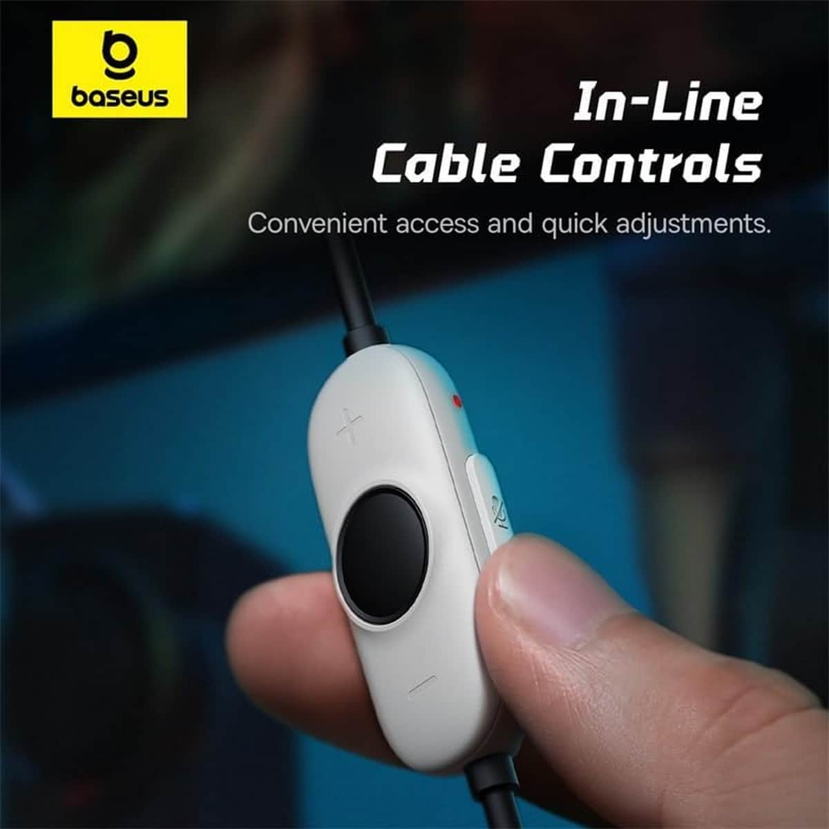 Baseus White GoPlay 1+ Max Wired Gaming Headphones