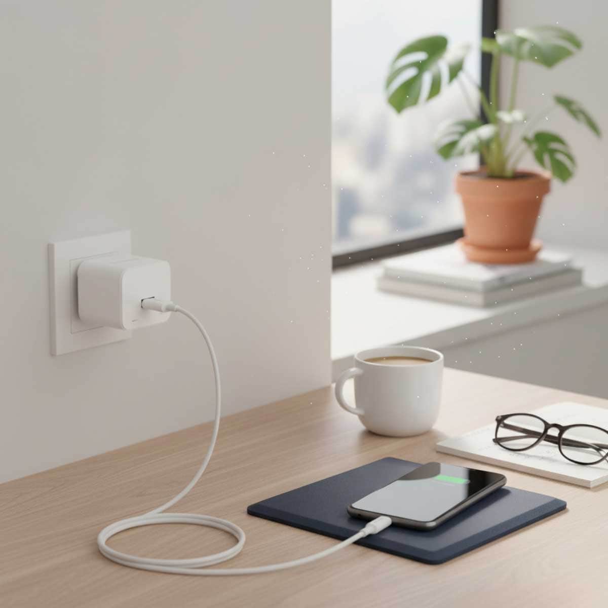 بيسوس شاحن حائط بالم بقدرة 20 واط مع كابل USB-C