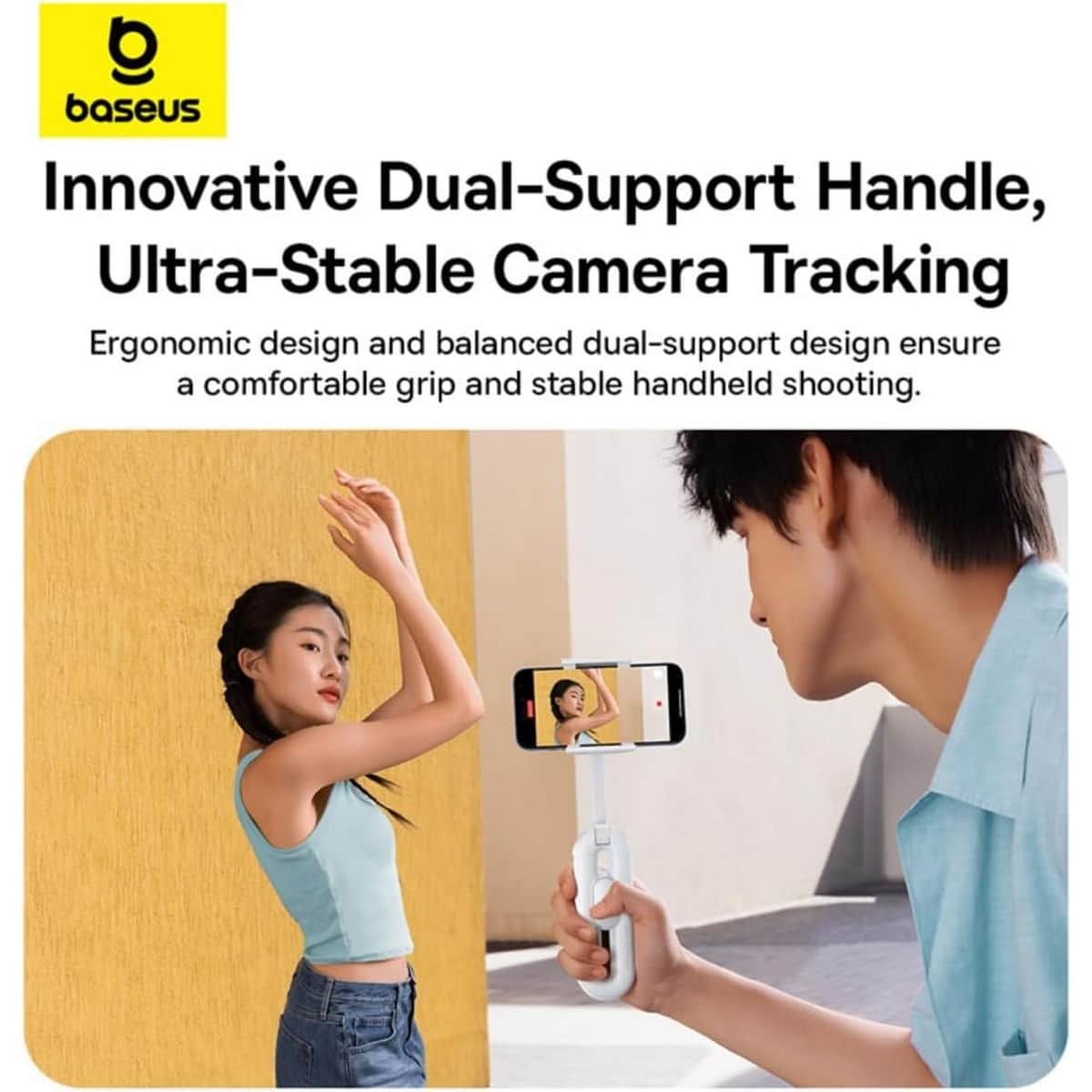 Baseus White TechShot Series Dual-Support Phone Selfie Stick