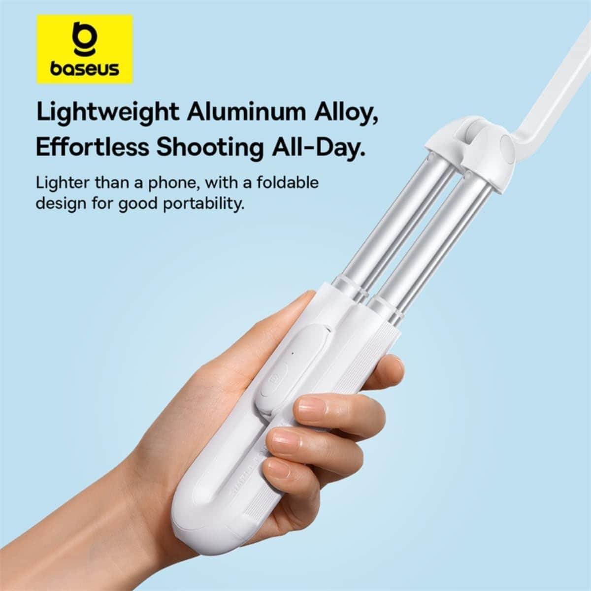 Baseus White TechShot Series Dual-Support Phone Selfie Stick