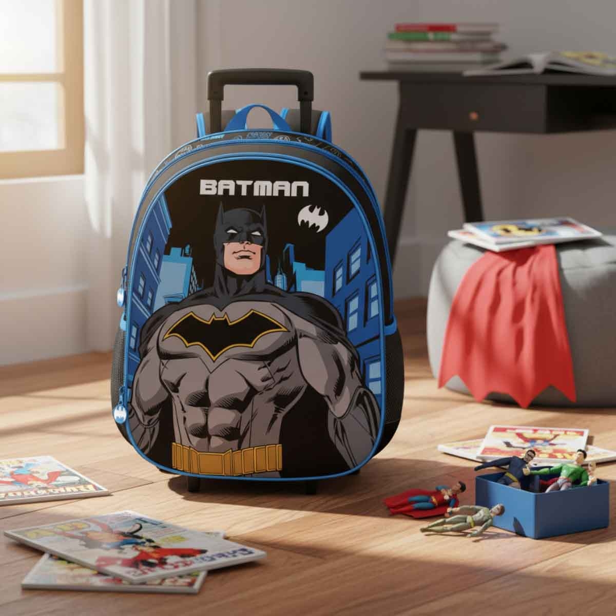 دي سي باتمان حقيبة ظهر ترولي سوبرهيرو مقاس 16 انش