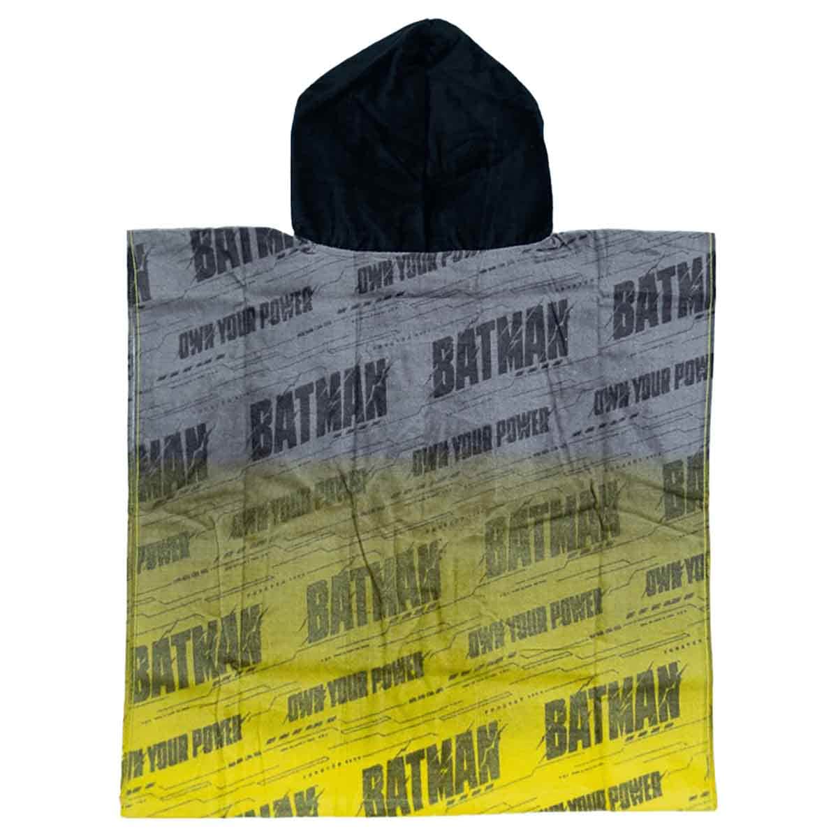 Batman Black Soft & Absorbent Hooded Poncho Kids Towel Boys, 3-4 Years