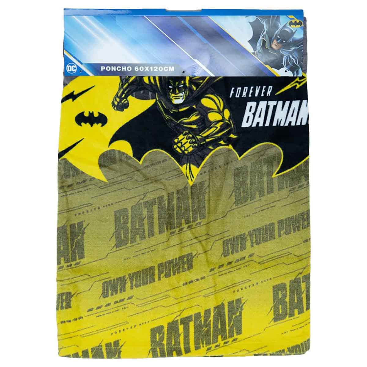 Batman Black Soft & Absorbent Hooded Poncho Kids Towel Boys, 3-4 Years