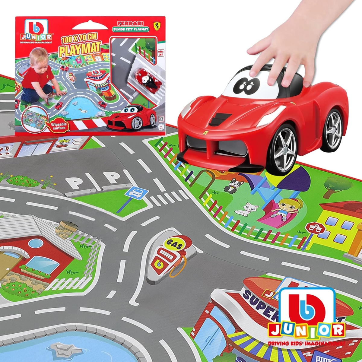 BB Junior 39″ x 27″ City Playmat with Ferrari Toddler, 0-2 Years