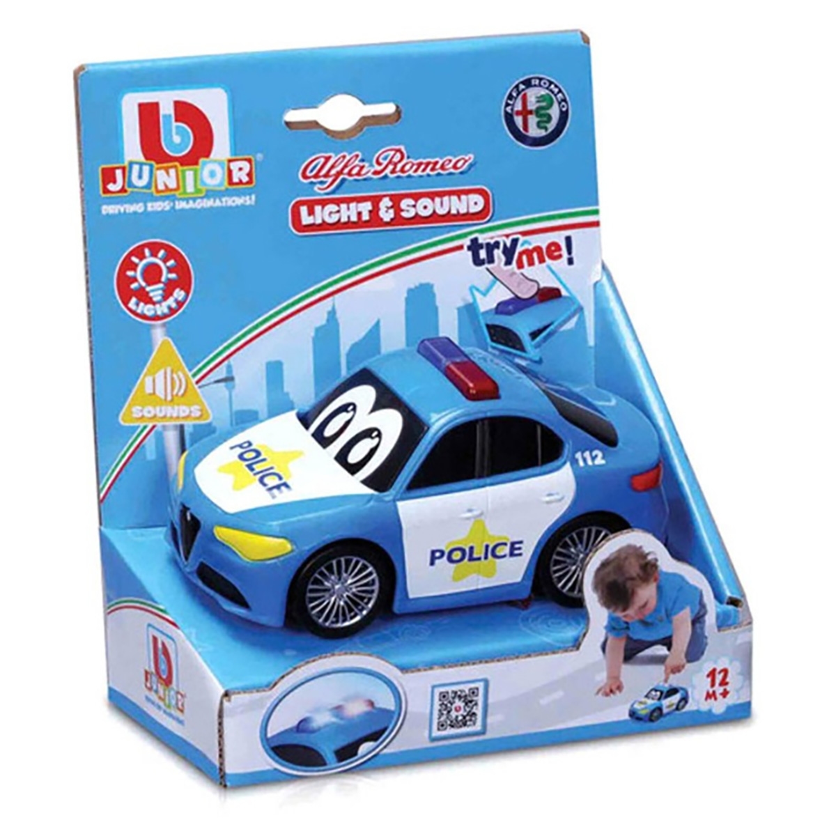 BB Junior Alfa Romeo Giulia Light & Sound Toy Car Toddler, 0-2 Years