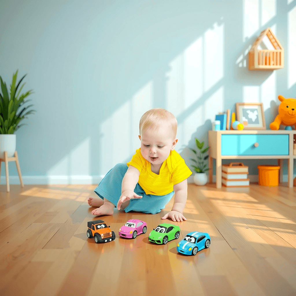 بي بي جونيور مجموعة سيارات أولى متنوعة للأطفال، 0-2 سنوات، مجموعة من 4