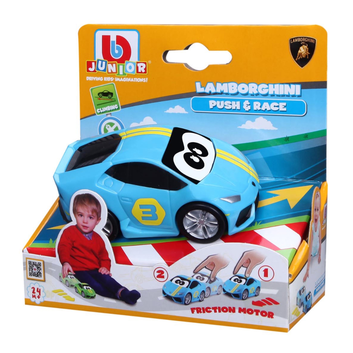 BB Junior BBJ16-85118 Lamborghini Push & Race Assorted Toy Car Toddler, 0-2 Years
