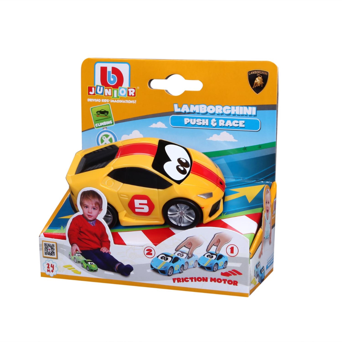 BB Junior BBJ16-85118 Lamborghini Push & Race Assorted Toy Car Toddler, 0-2 Years