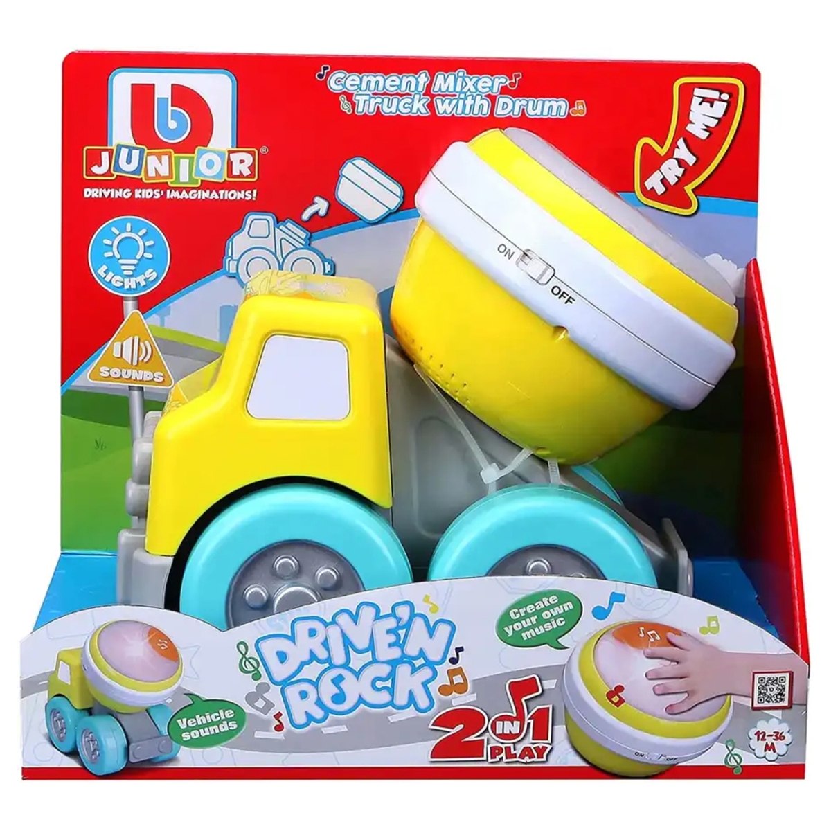 BB Junior Cement Mixer Truck with Drum Unisex, 0-2 Years