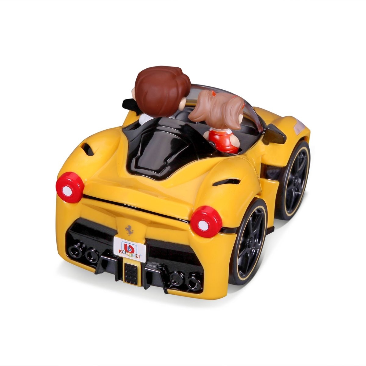 BB Junior Yellow Ferrari LaFerrari Aperta Poppin Drivers Car Toy Toddler, 0-2 Years