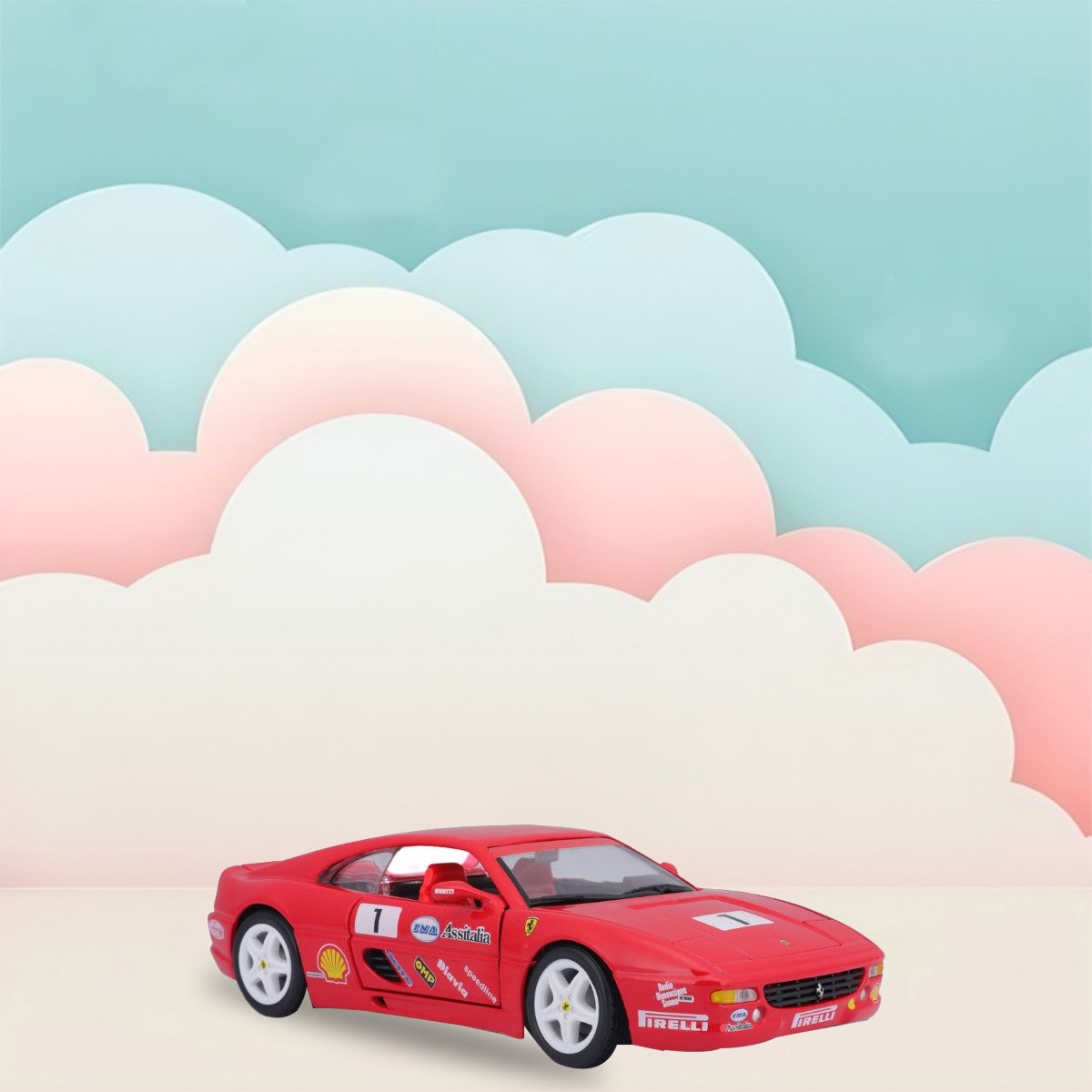 بوراجو سيارة داي كاست فيراري F355 تشالنچ موديل 18-26306 بمقياس 1:24 للأولاد، 3-4 سنوات