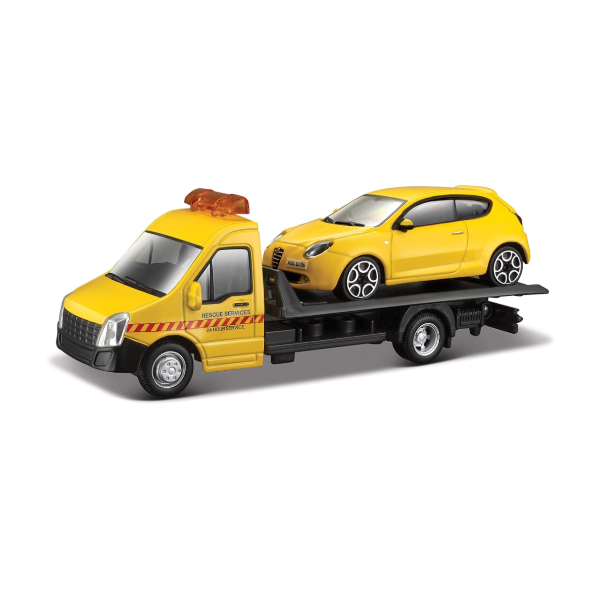 بوراغو مجموعة نقل بمنصة مسطحة متنوعة ستريت فاير 18-31399 بمقياس 1:43 للأولاد، 3-4 سنوات