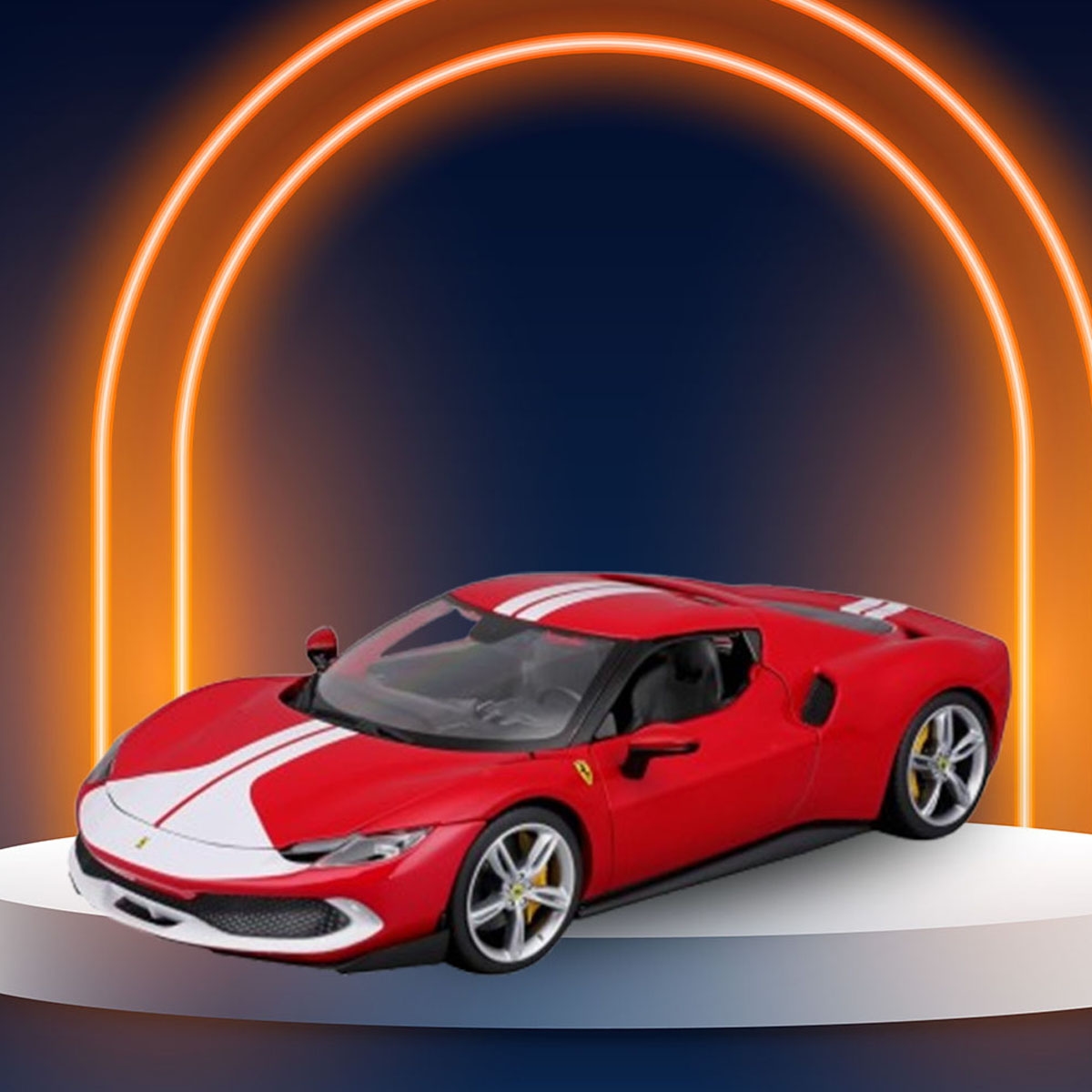 Bburago 1:18 Scale 2022 Ferrari 296 GTB Rosso Corsa Diecast Car Unisex, 3-4 Years