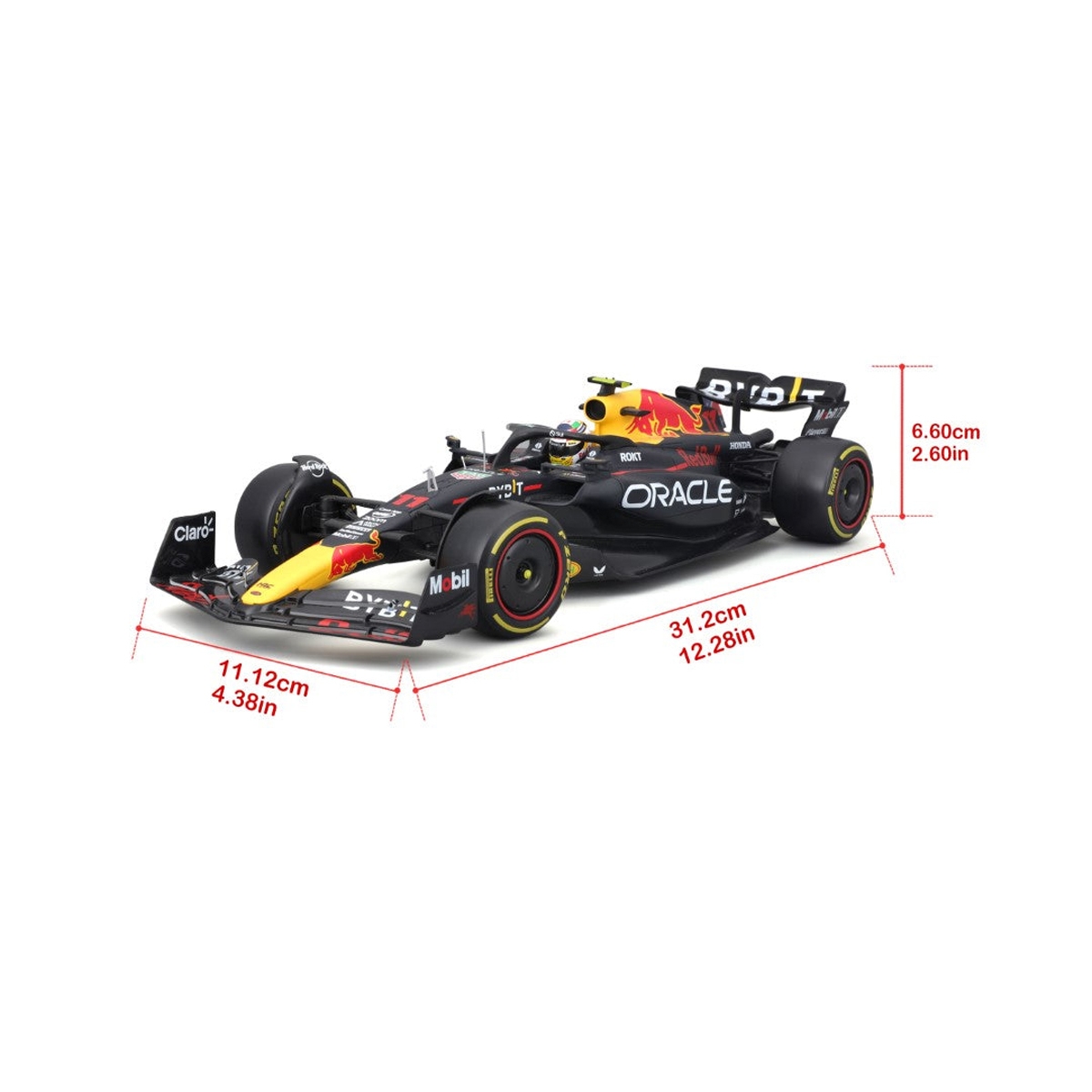 Bburago 1:18 Scale Oracle Red Bull Racing RB19 مع Max Verstappen Diecast Car للجنسين، 13+ سنة