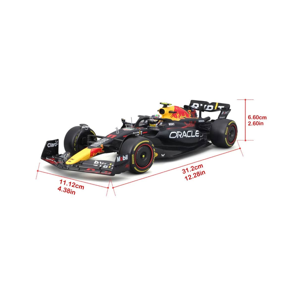 Bburago 1:18 Scale Oracle Red Bull Racing RB19 مع Max Verstappen Diecast Car للجنسين، 13+ سنة