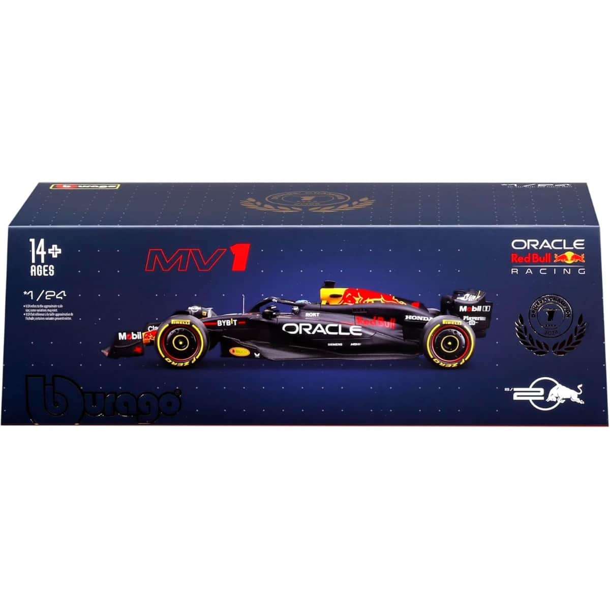 بوراغو سيارة سباق اوراكل ريد بول RB20 2024 بمقياس 1:24 للأولاد، 13+ سنة