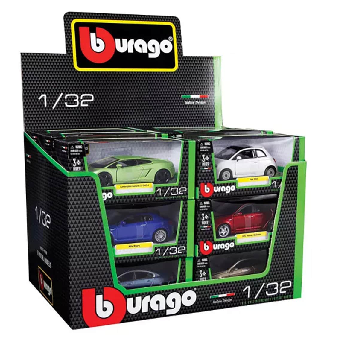 Bburago 1:32 Scale Assorted Diecast Cars Boys, 3-4 Years, Pack of 18