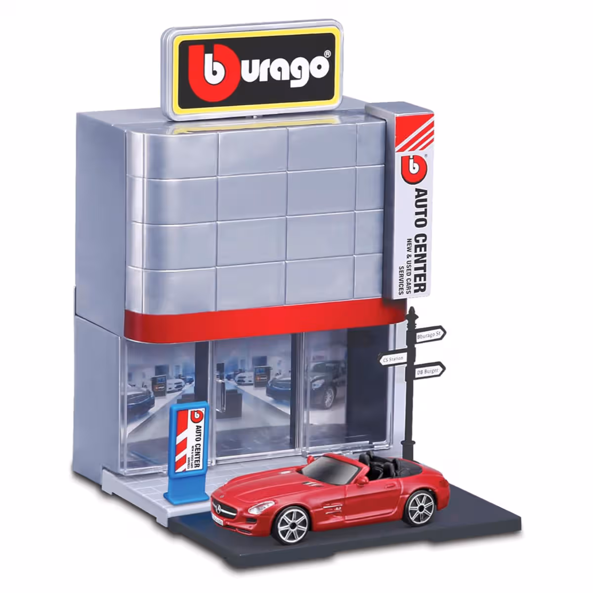 Bburago 1:43 City Street Fire Car Dealer Playset Unisex, 3-4 Years