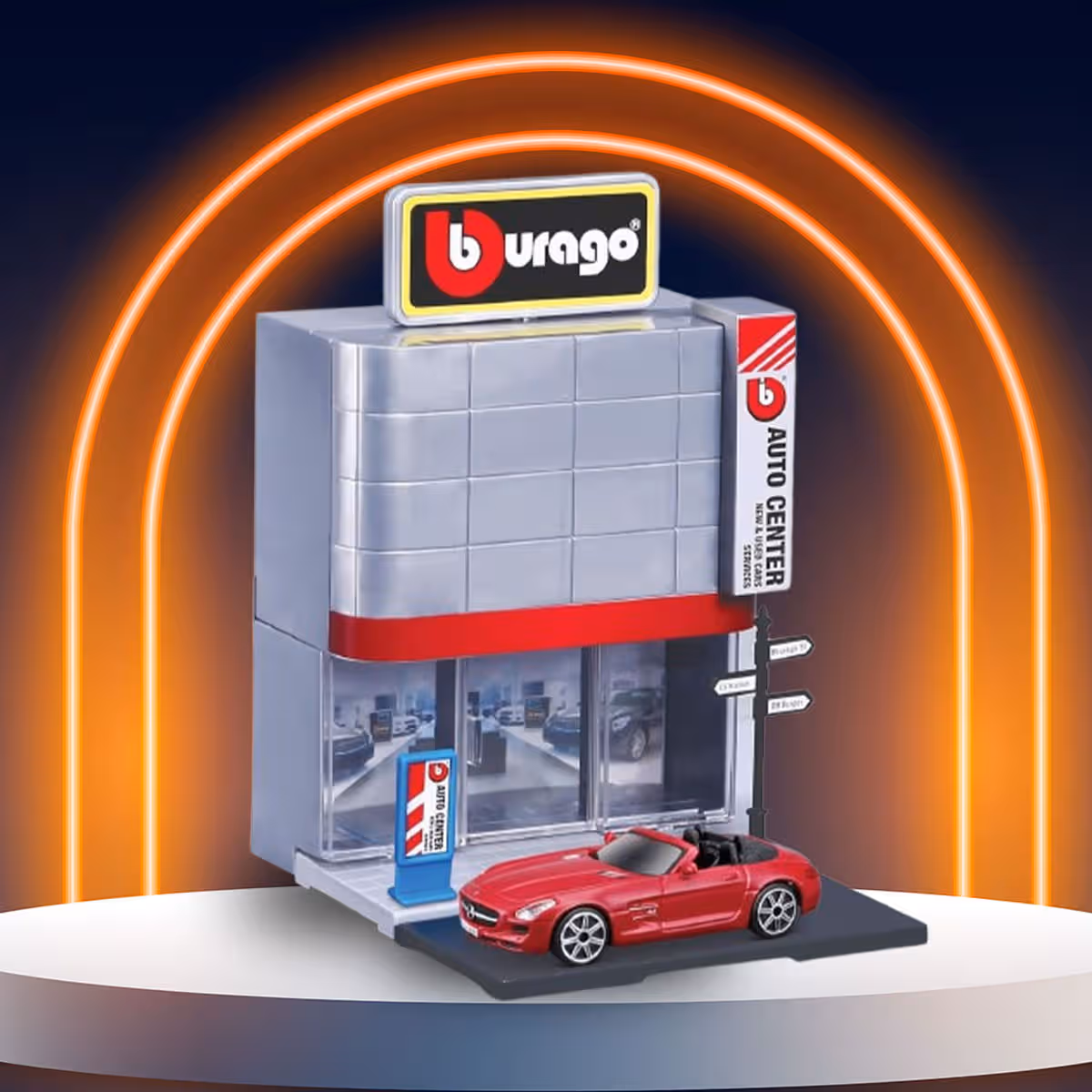 Bburago 1:43 City Street Fire Car Dealer Playset Unisex, 3-4 Years
