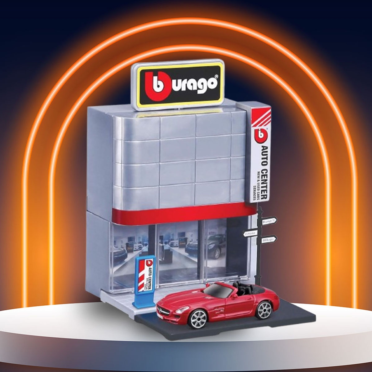 Bburago 1:43 City Street Fire Car Dealer Playset Unisex, 3-4 Years