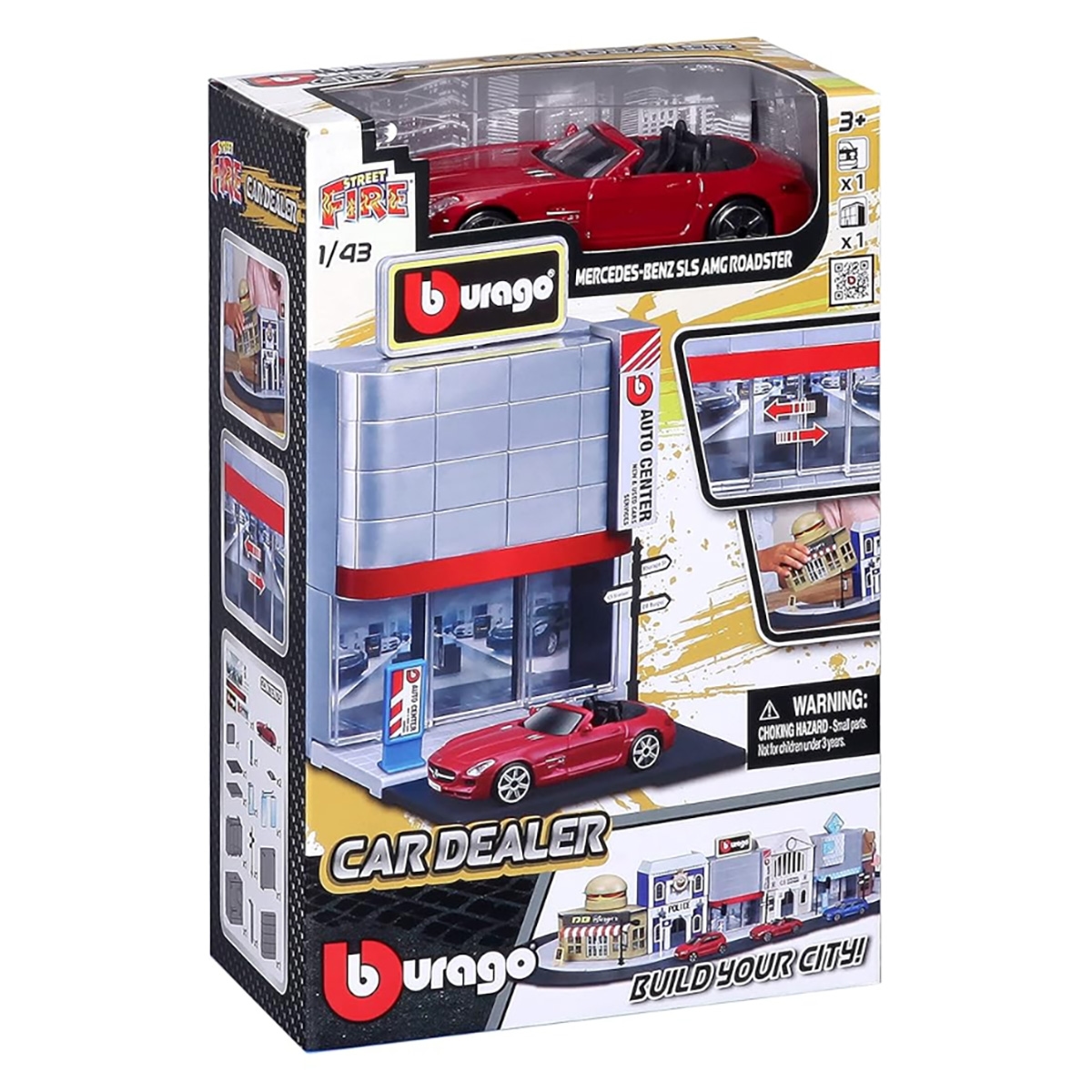 Bburago 1:43 City Street Fire Car Dealer Playset Unisex, 3-4 Years