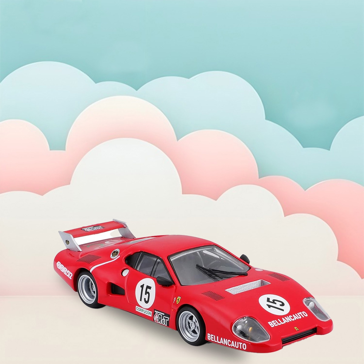 بوراجو سيارة فيراري رايسنغ 512 BB II سيريز موديل 1981 بمقياس 1:43 للأولاد، 13+ سنوات