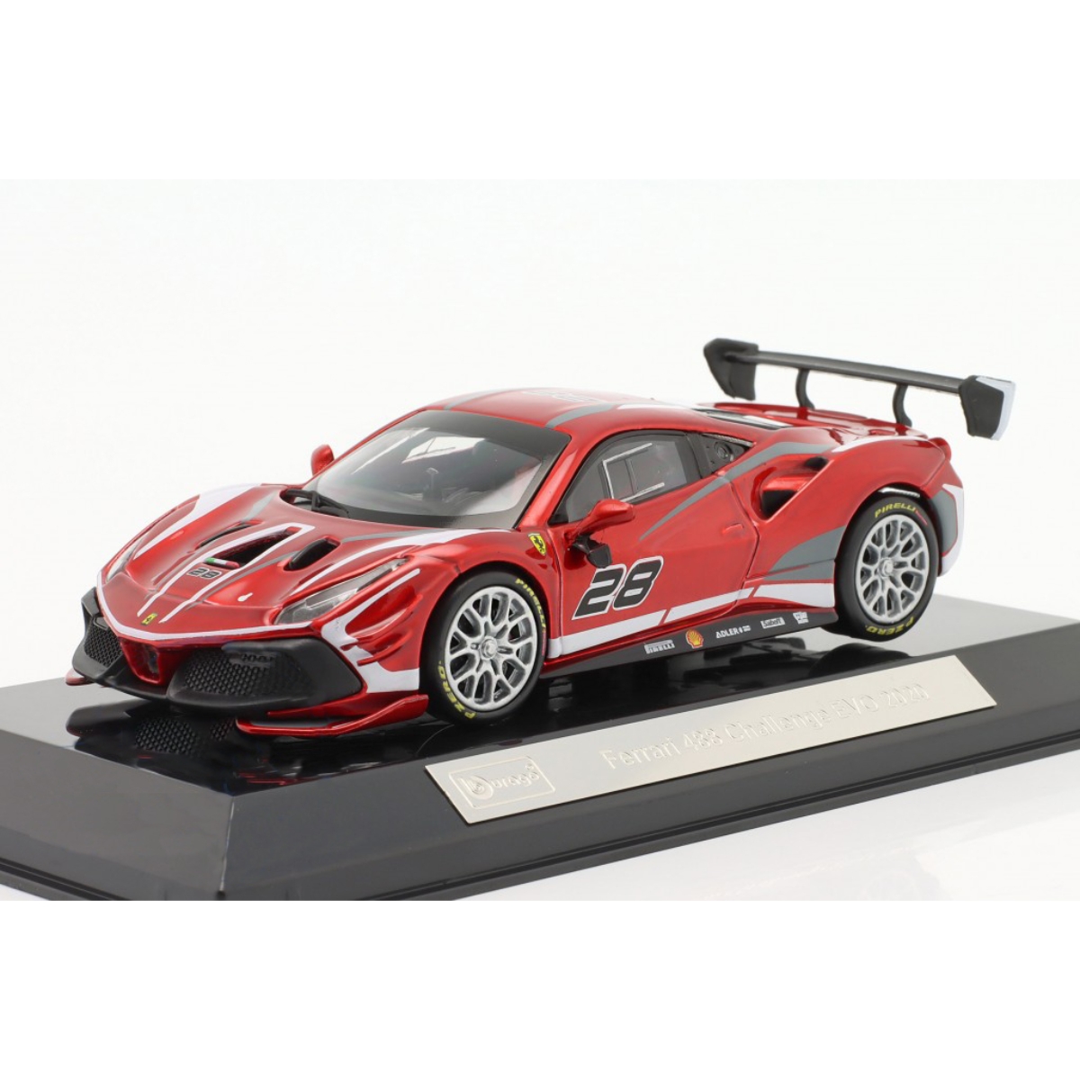 بوراجو سيارة فيراري رايسنغ 488 تشالينج EVO موديل 2020 بمقياس 1:43 للأولاد، 13+ سنوات