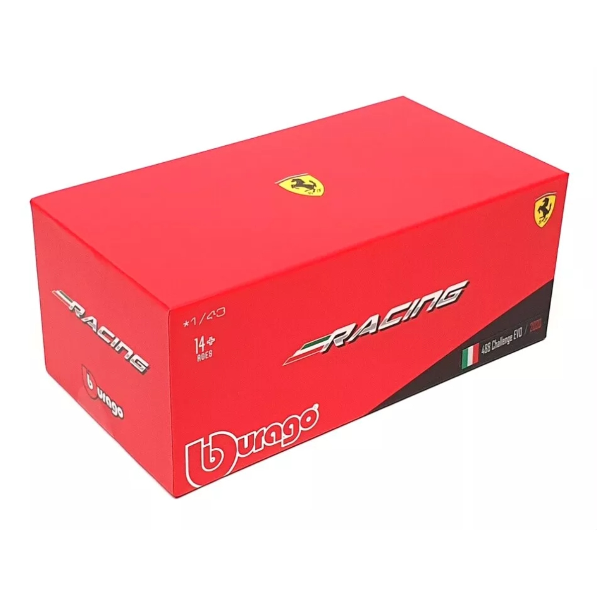 بوراجو سيارة فيراري رايسنغ 488 تشالينج EVO موديل 2020 بمقياس 1:43 للأولاد، 13+ سنوات