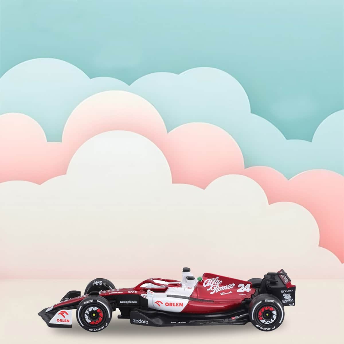 Bburago 1:43 Scale 2022 Alfa Romeo F1 Team Orlen C42 No.24 Diecast Car Boys, 3-4 Years