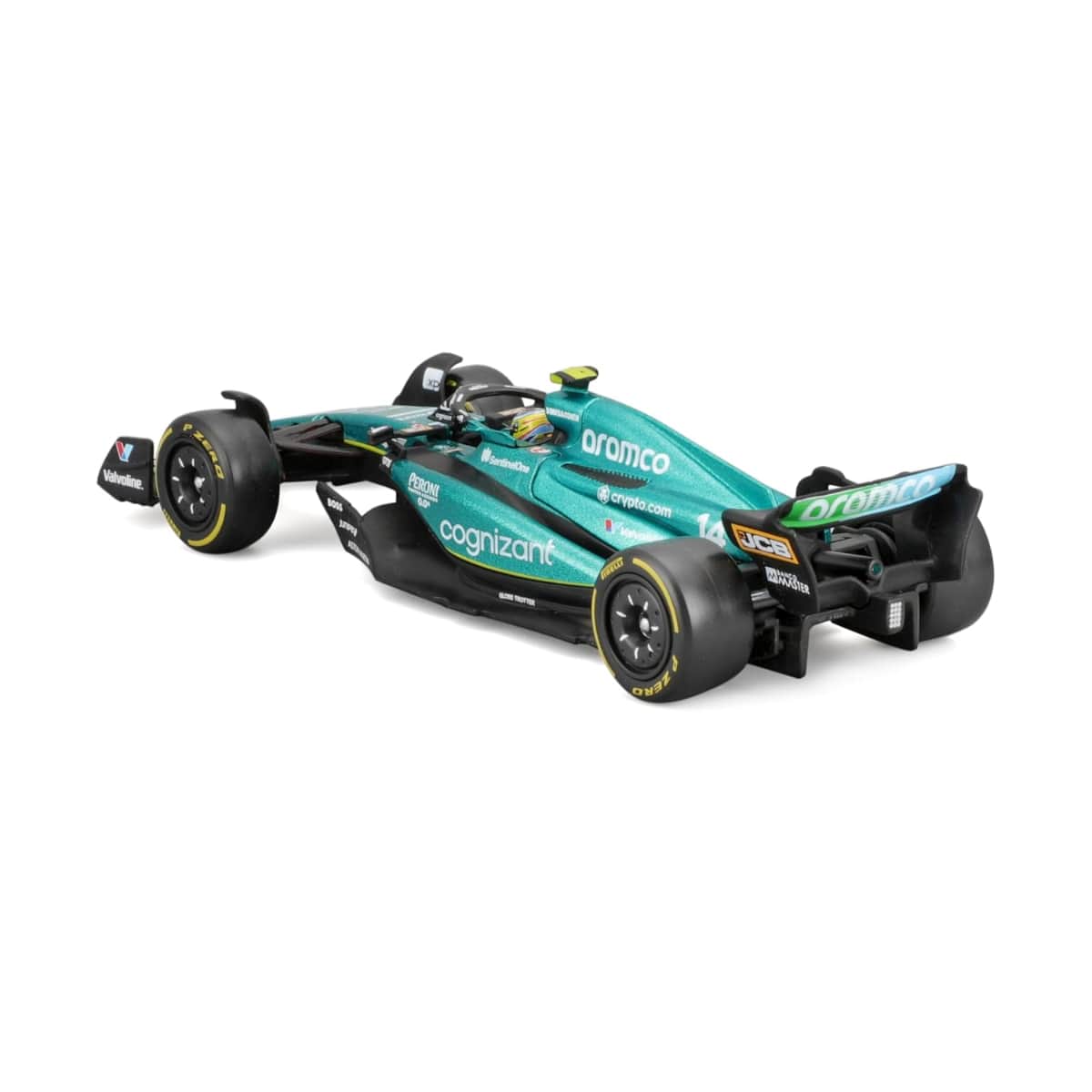 Bburago 1:43 Scale Aston Martin AMR23 #18 Lance Stroll with Helmet Diecast Race Car Unisex, 13+ Years