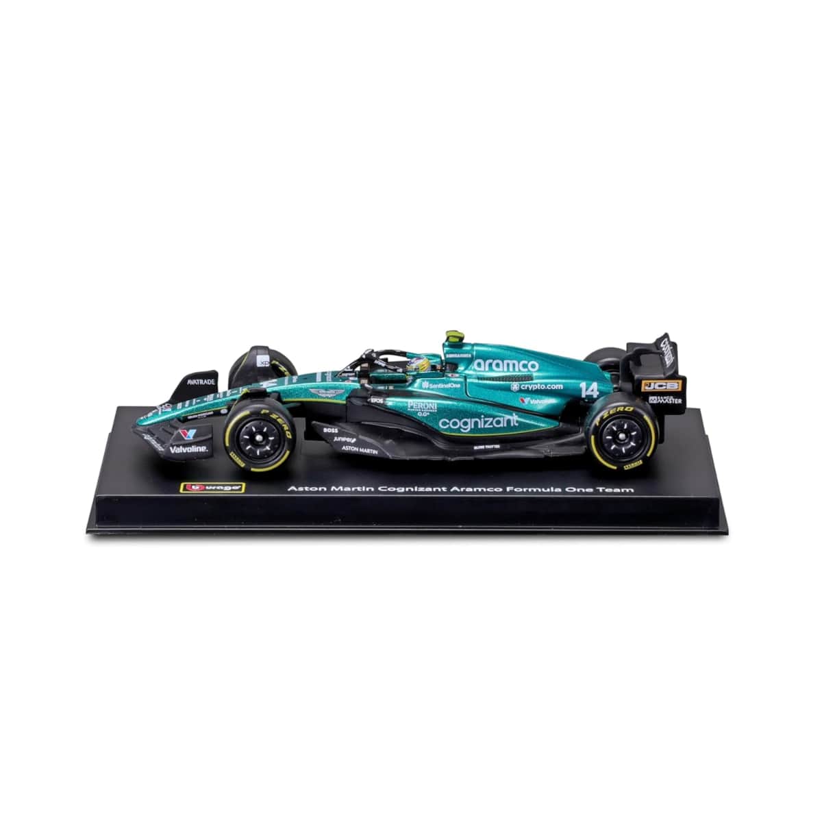 Bburago 1:43 Scale Aston Martin AMR23 #18 Lance Stroll with Helmet Diecast Race Car Unisex, 13+ Years