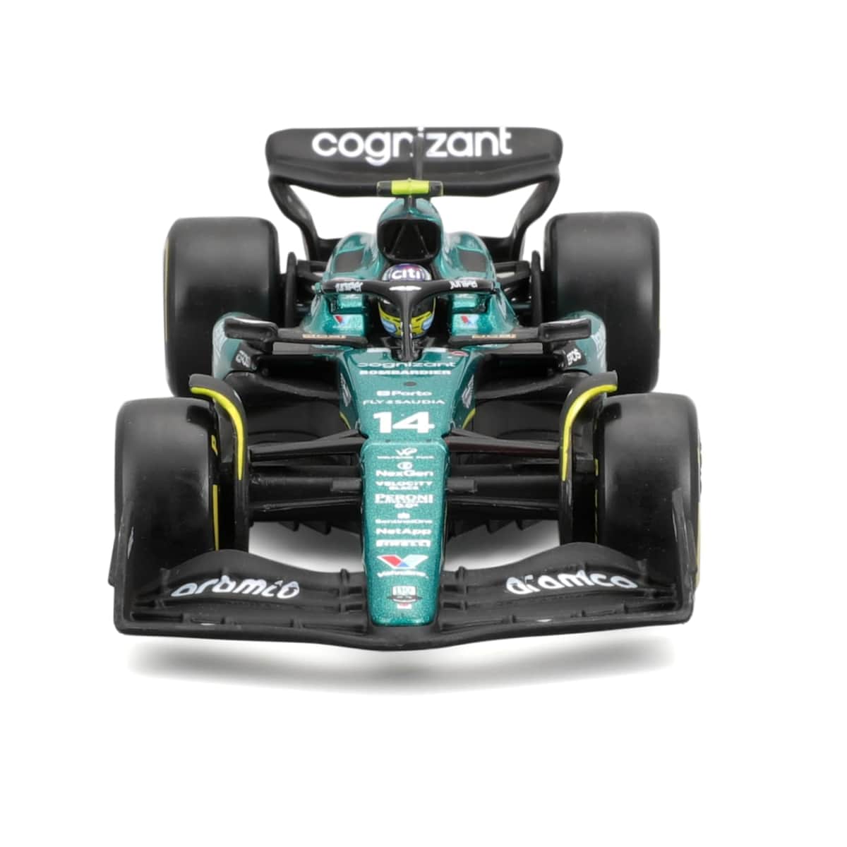 Bburago 1:43 Scale Aston Martin AMR23 #18 Lance Stroll with Helmet Diecast Race Car Unisex, 13+ Years
