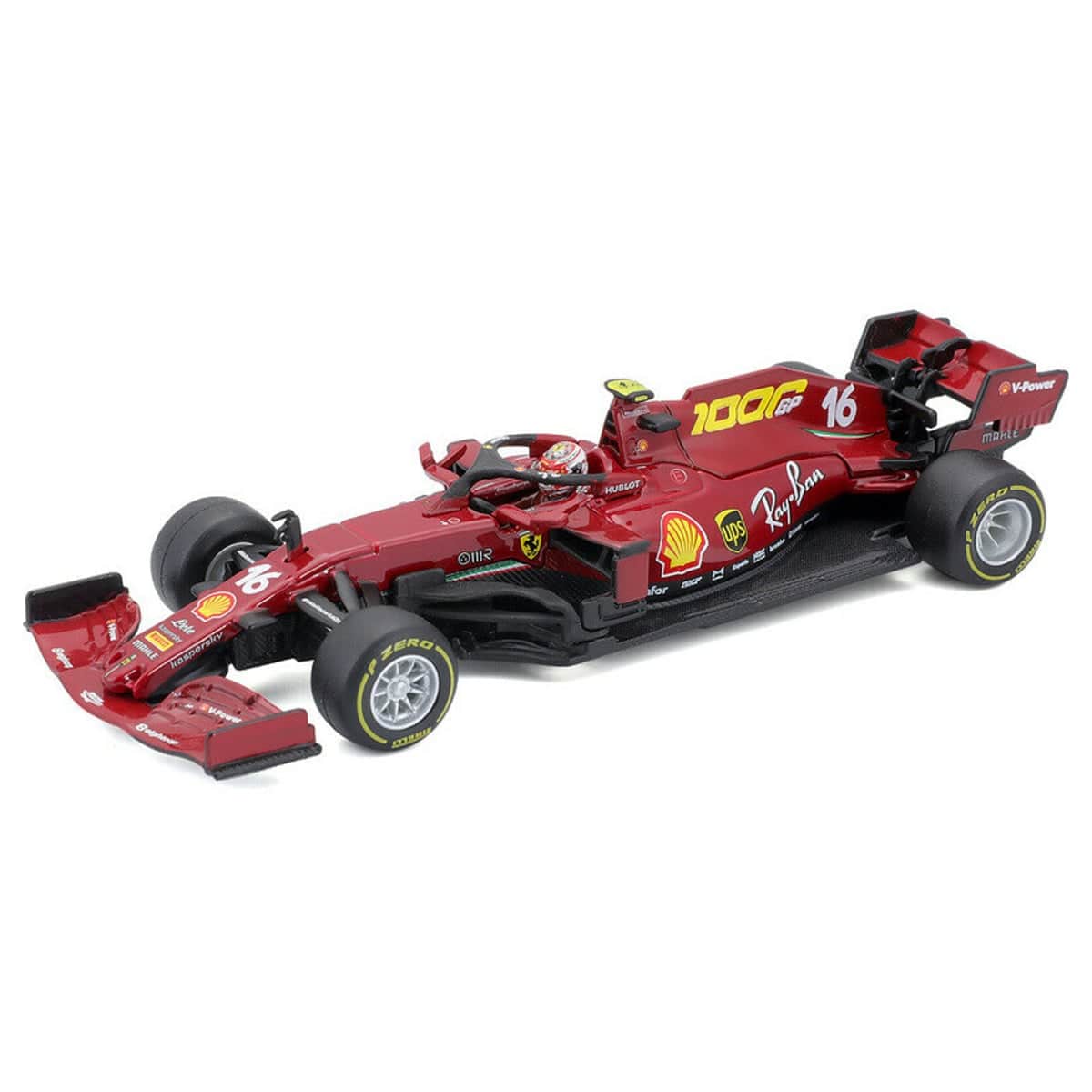 بوراجو سيارة فيراري F1 SF1000 مع السائق بمقياس 1:43 للأولاد، 13+ سنوات