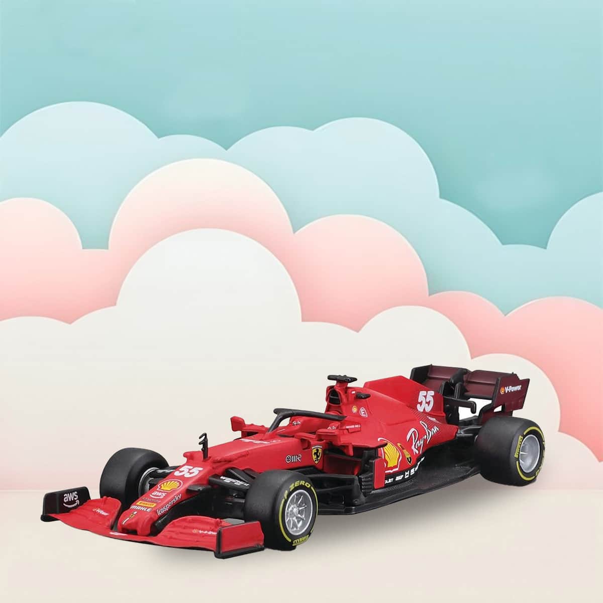 Bburago 1:43 Scale Ferrari Racing F1 SF-90 Diecast Car Boys, 3-4 Years