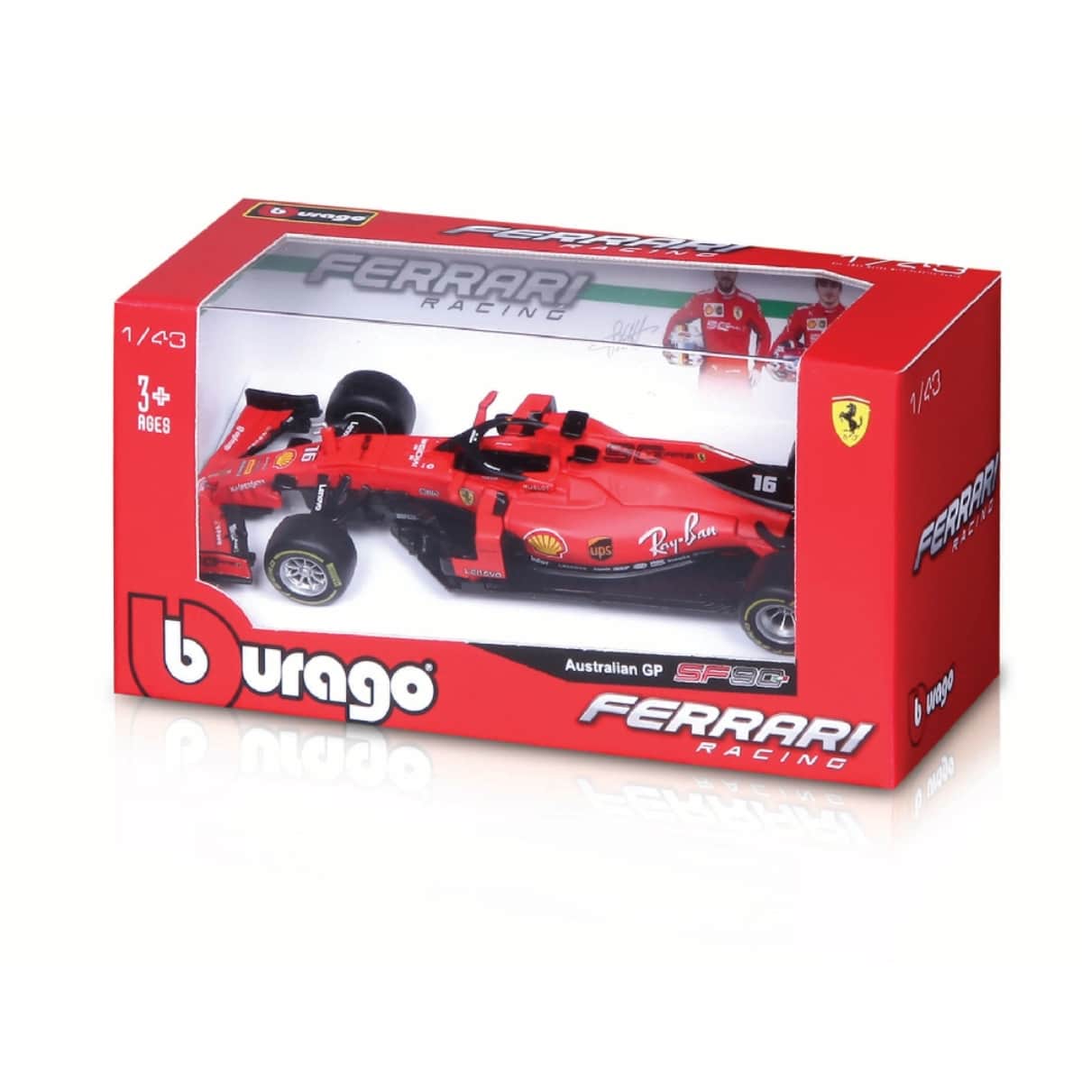 Bburago 1:43 Scale Ferrari Racing F1 SF-90 Diecast Car Boys, 3-4 Years