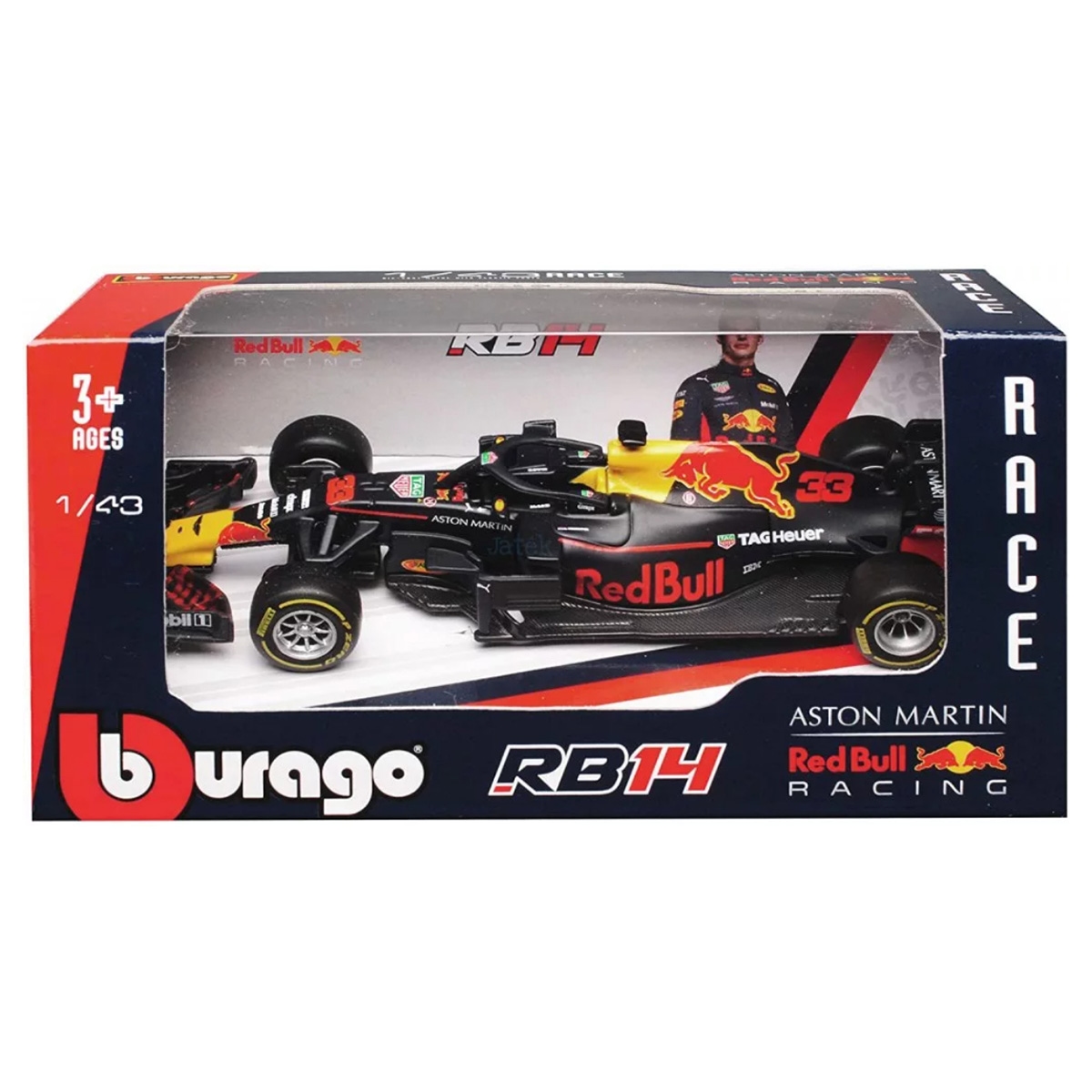 Bburago 1:43 Scale Red Bull Racing RB14 Diecast Car Boys, 3-4 Years