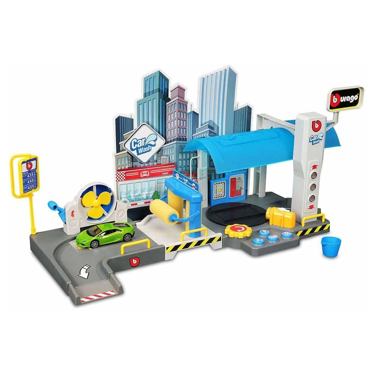 بوراجو طقم غسيل سيارات ستريت فاير مقياس 1:43 للجنسين، 3-4 سنوات