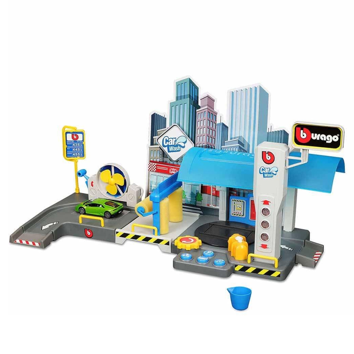 بوراجو طقم غسيل سيارات ستريت فاير مقياس 1:43 للجنسين، 3-4 سنوات