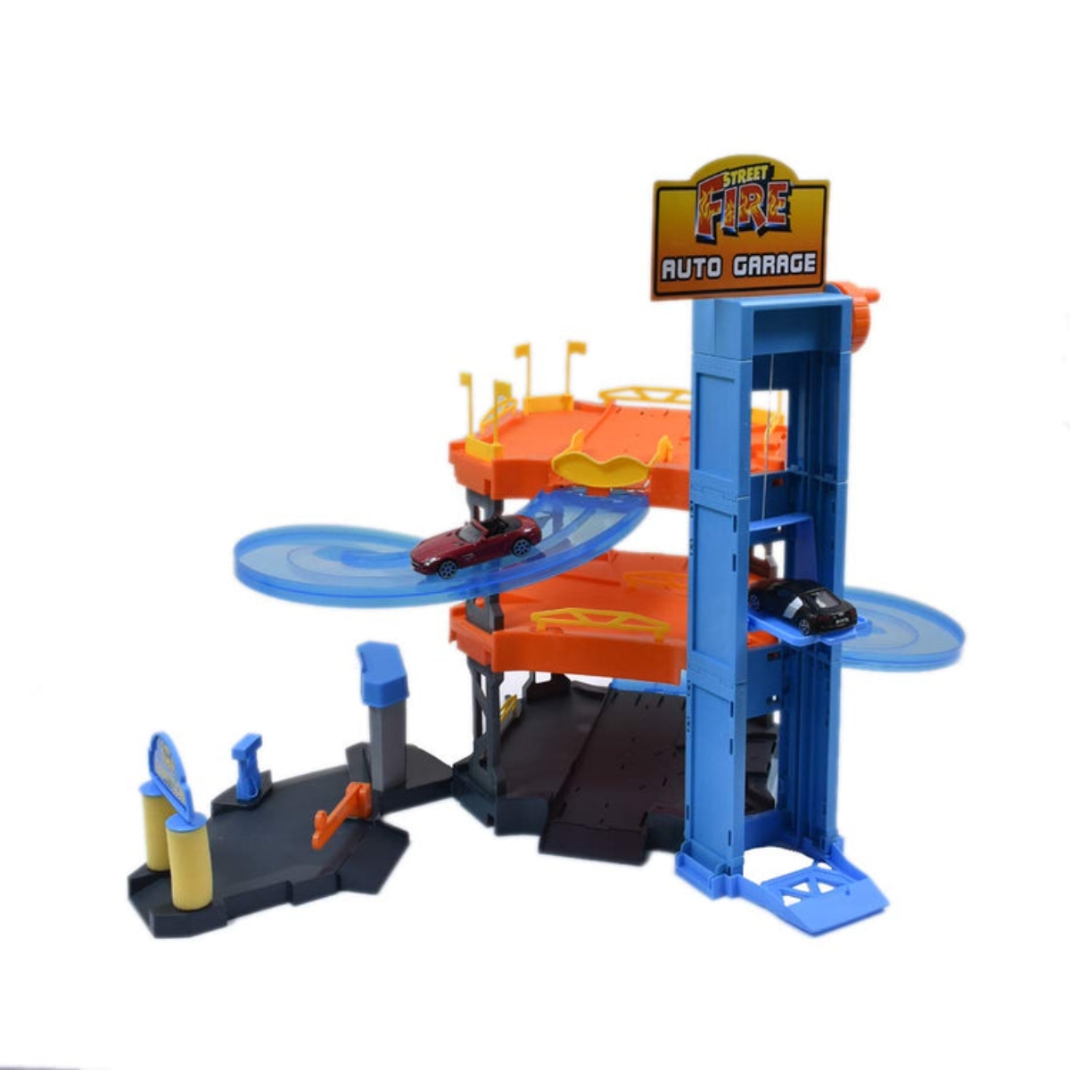 بوراجو طقم مرآب سيارات ستريت فاير مقياس 1:43 للجنسين، 3-4 سنوات