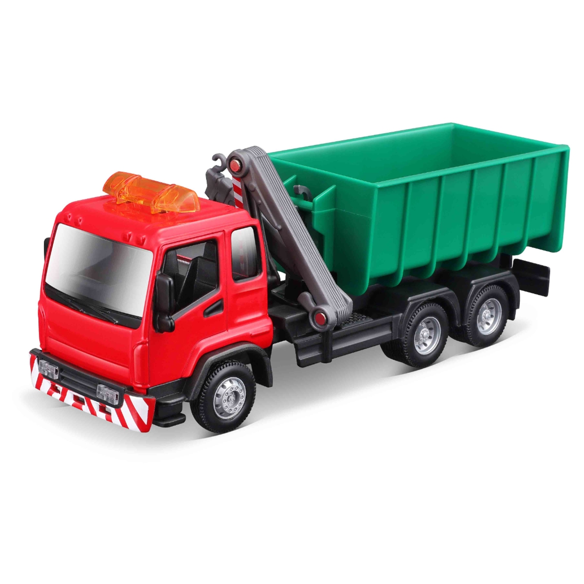 بوراجو شاحنة بلدية بمقياس 1:50 مع رافعة وخطاف مركبة داي كاست للأولاد، 3-4 سنوات