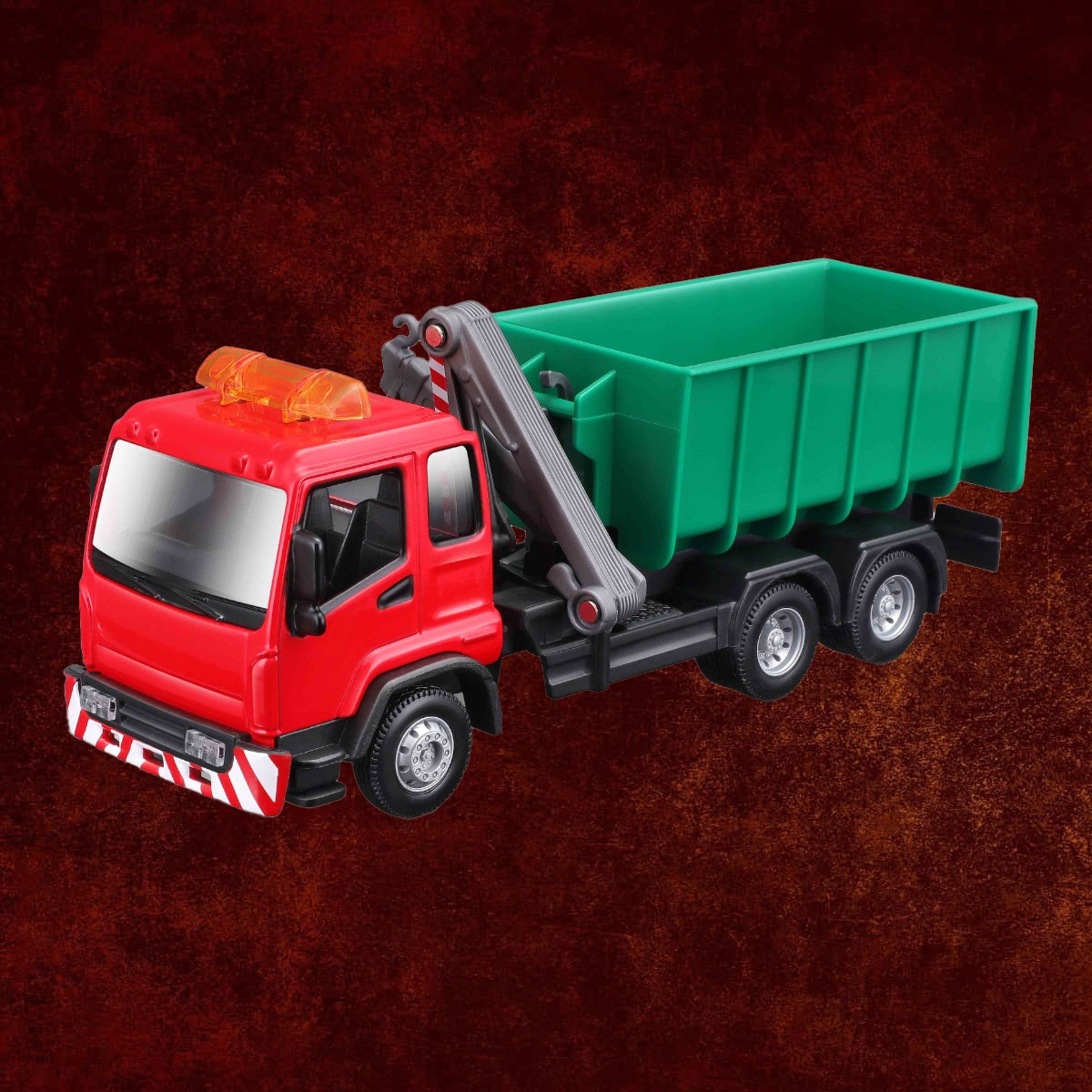 بوراجو شاحنة بلدية بمقياس 1:50 مع رافعة وخطاف مركبة داي كاست للأولاد، 3-4 سنوات