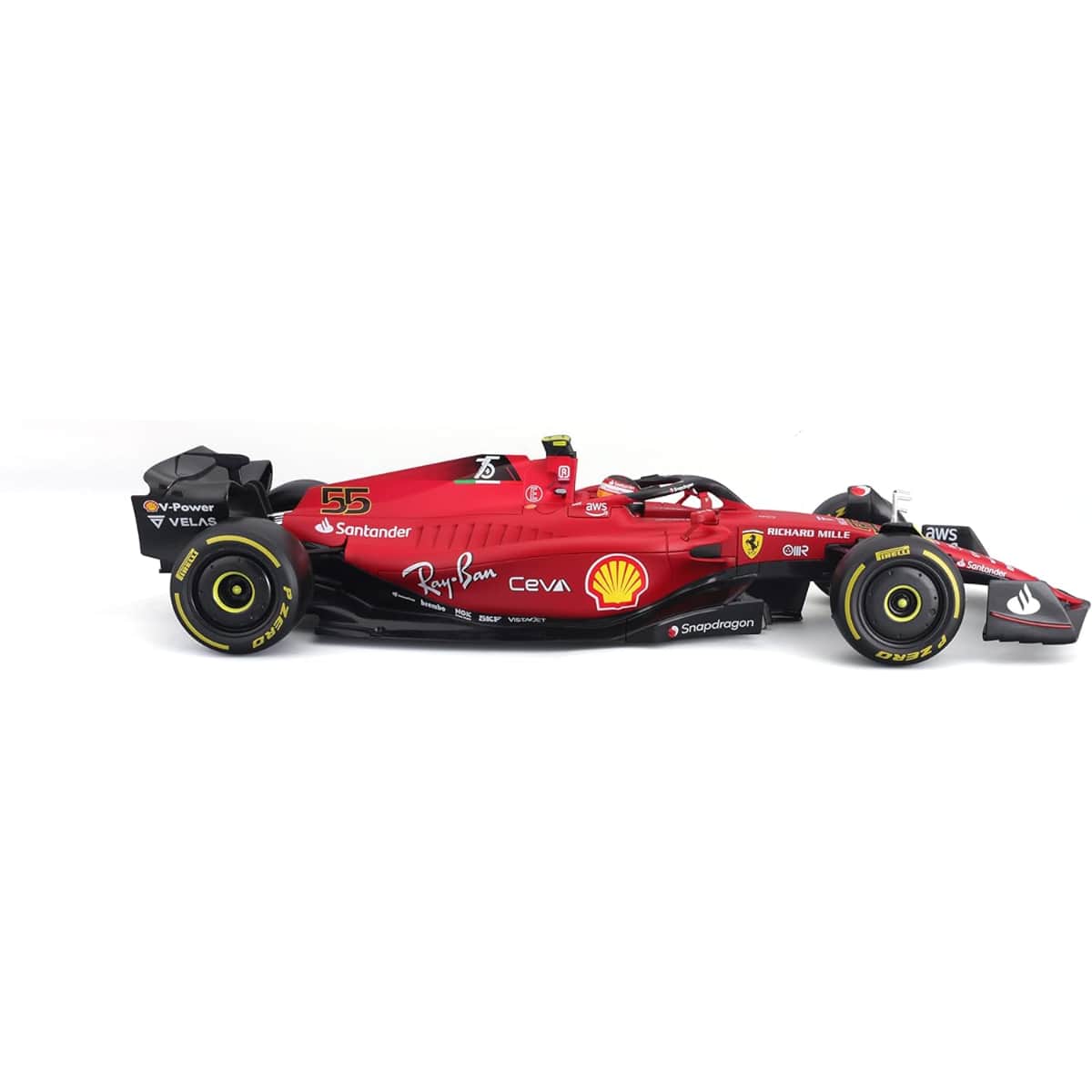 بوراجو سيارة فيراري F1-75 2022 ساينز بمقياس 1:18 للأولاد، 13+ سنوات