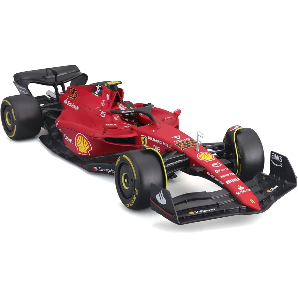 Bburago F1-75 2022 Sainz Ferrari 1:18 Scale Diecast Car Boys, 13+ Years